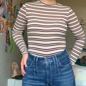 multicolor striped bodysuit